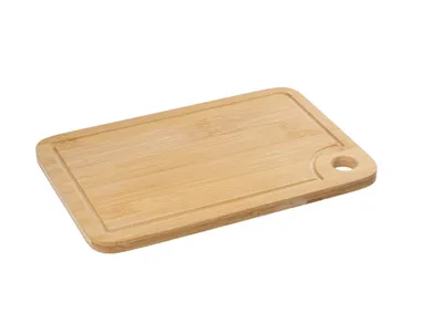 Produktbild von Bambus Schneidebrett 30x20 cm mit Saftrille - Robustes Küchenbrett & Servierbrett aus Holz
