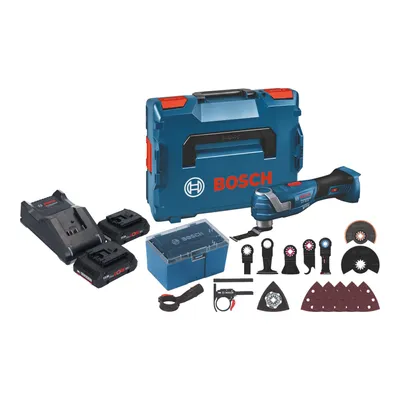 Produktbild von Bosch GOP 18V-34 Professional Akku Multi Cutter 18 V Starlock Plus + 2x ProCore Akku 4,0 Ah + Ladegerät + 17 tlg. Zubehör + L-Boxx
