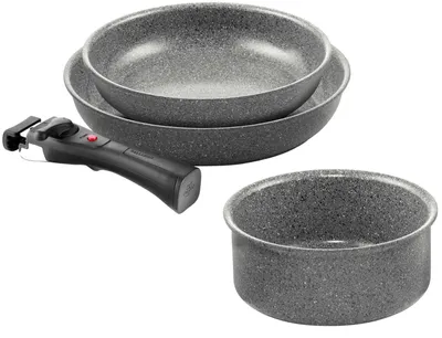Zdjęcie produktu dla Ballarini - Zestaw 2 patelni (24 + 28 cm) + rondel 16 cm TORRE + 1 uchwyt