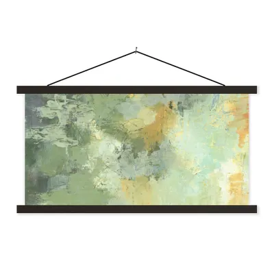 Produktbild von MuchoWow® Textilposter Ölgemälde grün 120x60 cm mit schwarzem Rahmen - Dekoration Schlafzimmer