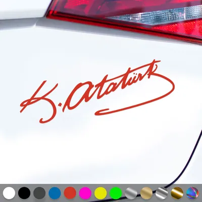Produktbild von PantherPixel Atatürk Aufkleber Mustafa Kemal Türkei Imza Sticker Auto Geschenkidee Farbe Rot