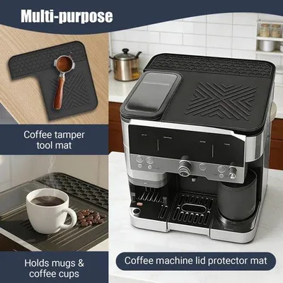 Immagine prodotto di Sottobicchiere in silicone, ideale per accessori da bar di alta gamma, protegge la superficie della macchina da caffè, base antiscivolo per tazze, nero