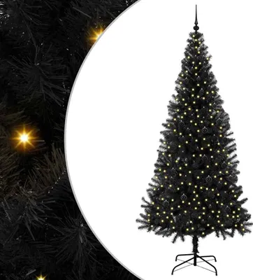 Produktbild von Möbel Weihnachtsbaum mit 300 LEDs mit Ständer Schwarz 240 cm PVC - Weihnachtsgirlanden 3396497