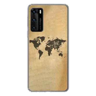 Produktbild von MuchoWow® Handyhülle Schutzhülle Hülle für Huawei P40 Weltkarte - Karte - Sprichwörter Silikon Softcase Handy Hülle - Handytasche