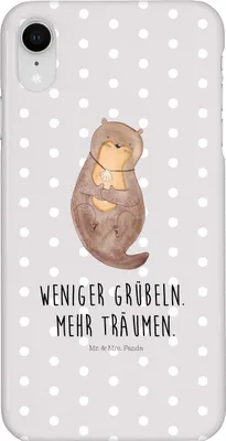 Produktbild von Mr. & Mrs. Panda Iphone XR Handyhülle Otter Muschel - Grau Pastell - Geschenk, Optimistisch, Träumen, Positiv, Handy Case, Premium Kunststoff, Seeotter, Motivation