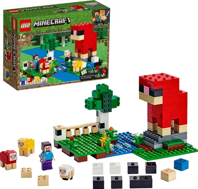 Produktbild von LEGO 21153 Minecraft Die Schaffarm, Bauset mit Steve und Schaffiguren