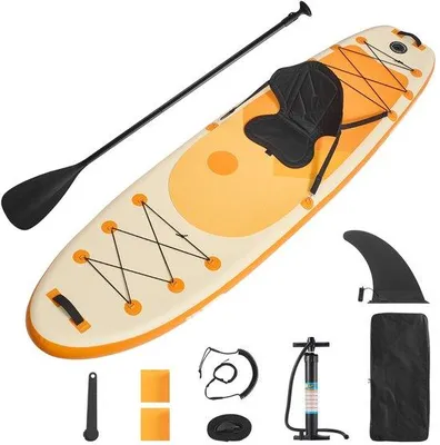 Obrázok produktu pre Nafukovacie SUP Stand Up Paddle Board - Kompletná sada - 323 x 83,8 x 15,2 cm - Vrátane pumpy, pádla, plutvy, batohu, bezpečnostného lana - Odnímateľné kajakové sedadlo - Protiskluzová paluba