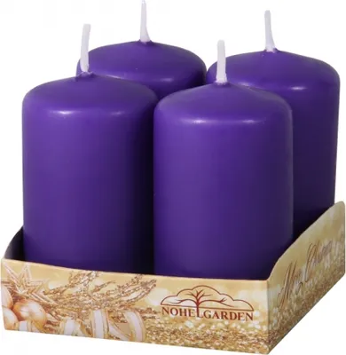 Image de Bougie de l'Avent mat d4x8cm 4pcs