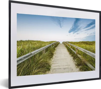 Produktbild von MuchoWow® MuchoWow® Gerahmtes Poster Strand - Weg - Himmel 60x40 cm - Poster mit zchwarzem Bilderrahmen - Schlafzimmer - Plakat in Rahmen - Drucken