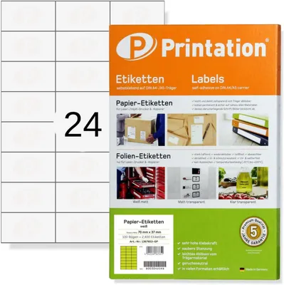 Zdjęcie produktu dla Etykiety adresowe 600 sztuk, 70 x 37 mm, samoprzylepne, do wysyłki i organizacji