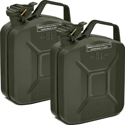 Produktbild von Oxid7® by BW Kraftstoffkanister Metall Benzinkanister 2x 5 Liter - Bronzegrün RAL 6031-F9 - UN-Zulassung - Hergestellt in Europa