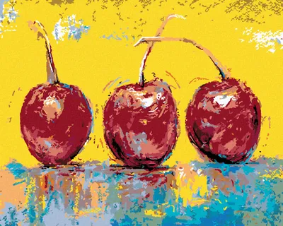 Obrázek produktu pro Zuty - Malování podle čísel - TŘI TŘEŠNĚ, 40x50 cm, vypnuté plátno na rám