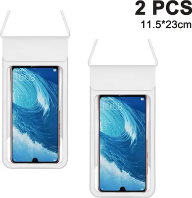 Produktbild von 2er-Pack wasserdichte Handyhš¹lle, universelle wasserdichte Handytasche, Trockentasche fš¹r iPhone (wei?)