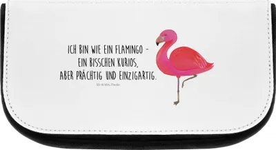 Produktbild von Mr. & Mrs. Panda kulturtäschchen Flamingo Classic - Weiß - Geschenk, Ich, kosmetik organizer, Prächtig, Waschtasche, Kulturbeutel, Kosmetiktasche, Rosa, Necessaire, Stolz