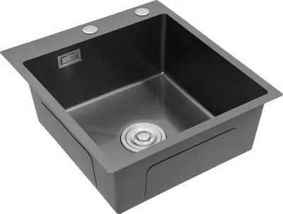 Obrázok produktu pre Kuchynský drez - Drez - Nerezová oceľ - 1 umývadlo - Obdĺžnikový - 50×45×20 cm - 1 otvor - Bez batérie - Čierny