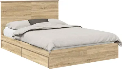 Obrázek produktu pro vidaXL Úložná postel Sonoma dub 140 x 190 cm materiál na bázi dřeva