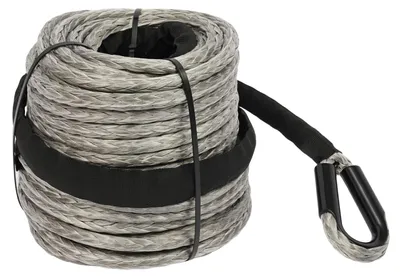 Produktbild von Seilwinden-Verlängerungsseil - Synthetisches UHMW-PE Windenseil - 30 m Länge - 10 mm Durchmesser 12-litzig - 10,5 t Bruchlast - Für Offroad ATV SUV LKW - Hellgrau