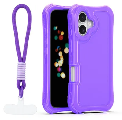 Zdjęcie produktu dla Nakładka Safepop Ze Smyczą Do Iphone 16 6,1" Fioletowa