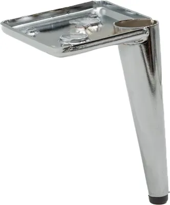 Obrázok produktu pre Nábytkové nožičky chrómovo strieborné 13 cm - Elegantné kovové nožičky s ochrannou základňou pre nábytok, ako sú pohovky, skrine a komody