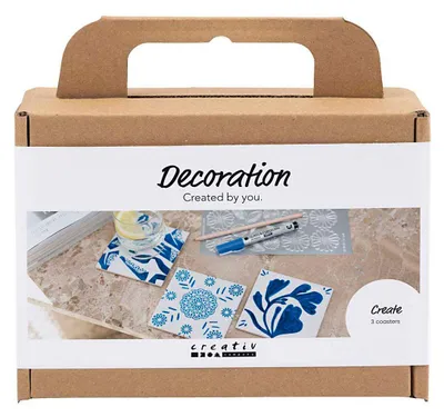 Produktbild von Creativ Company kreative Bastelset Porzellan Untersetzer bemalen