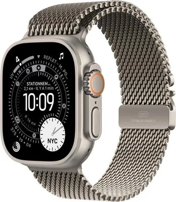 Zdjęcie produktu dla Smartwatch Apple Watch Ultra 3 GPS + Cellular, 49mm, Natural Titanium Case, Natural Titanium Milanese Loop Small