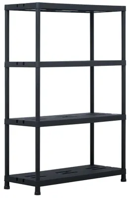 Produktbild von vidaXL Lagerregale 2 Stk. Schwarz 220 kg 90 x 40 x 138 cm Kunststoff