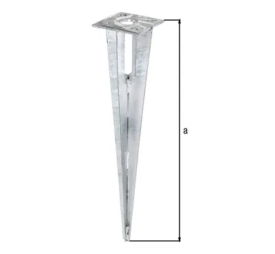 Produktbild von Alberts Bodenhülse feuerverzinkt, Länge 500 mm, Pfosten-Ø 34 mm, für Stahlrohr-Zaunpfosten, ohne Betonfundament, 658601