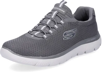A single gray Skechers sneaker is shown against a white background.