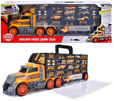 Obrázok produktu pre Dickie TOYS Nákladné auto s voľnobehom, 62 cm, pre 42 vozidiel vrátane 9 stavebných vozidiel a 18 doplnkov