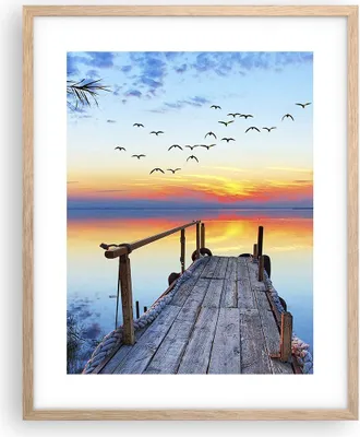 Produktbild von Gerahmtes Poster - Rahmen in heller Eiche - Brücke See - 40x50 cm - Wand Bild - Wanddeko - Wandbilder - Kunstposter - Wandposter - Bilderrahmen - Bilder - Kunstdruck - Wandbild - P2NPA40x50-3818