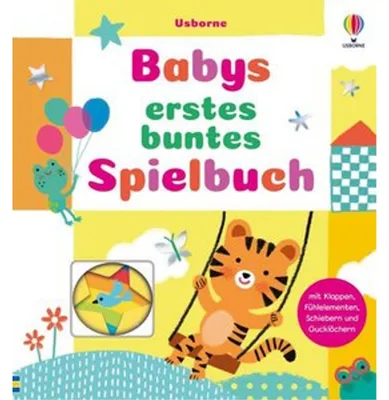 Immagine prodotto di Usborne Spielbuch für Babys, bunt, mit Gucklöchern, Fühlelementen, Schiebern und hohen Kontrasten