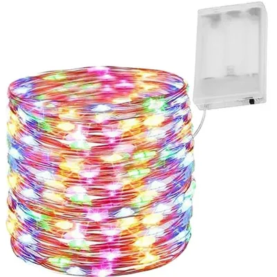 Obrázek produktu pro 100 LED drátových žárovek vícebarevné na baterie