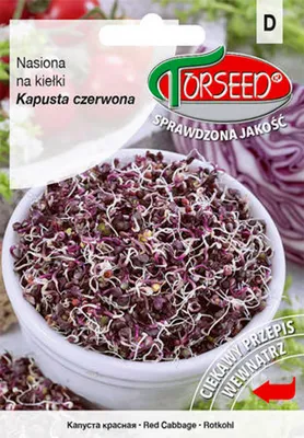 Zdjęcie produktu dla Kapusta czerwona, nasiona na kiełki 50g - Torseed