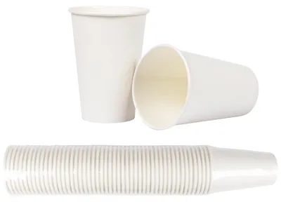 Zdjęcie produktu dla Heku 50 białych papierowych kubków | Wykonane z włókien naturalnych z powłoką | Przyjazne dla środowiska i nadające się do recyklingu