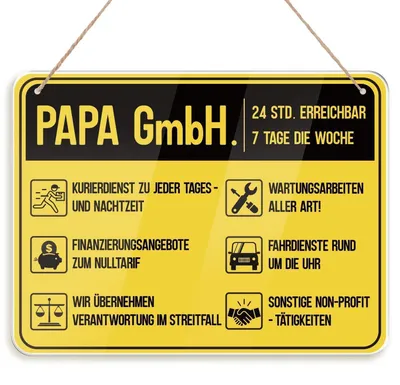 Immagine prodotto di Acrylschild "Papa" GmbH, regalo divertente per il papà, dimensioni 26 x 19,5 cm