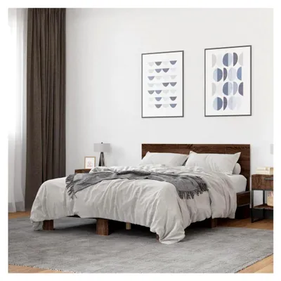 Produktbild von Bettgestell ohne Matratze, braune Eiche, 120 x 200 cm