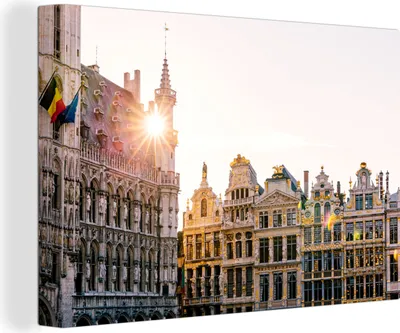 Obrázok produktu pre OneMillionCanvasses® - Plátno na stenu - 140x90 cm, Veľký trh Belgicko, Nástenné umenie Tlač Dekorácie na stenu