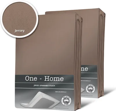 Produktbild von 2er Set Spannbettlaken Bettlaken taupe braun 140 x 200 cm - 160 x 200 cm Jersey