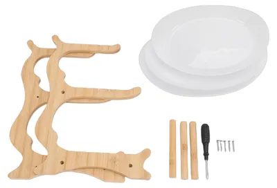 Image de Support à fruits multi-étages avec structure en bois, bols à fruits, présentoir à fruits polyvalent pour la cuisine ou le salon, de couleur blanche