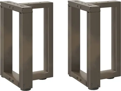 Image de Pieds de table basse en T, 2 pièces, noir, 28 x 25 x (42-43) cm, acier