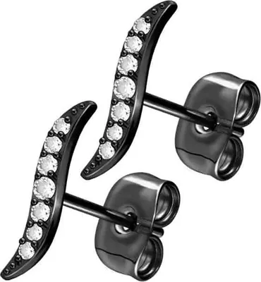 Produktbild von Titan Ohrstecker EINGEFASSTE KRISTALLE