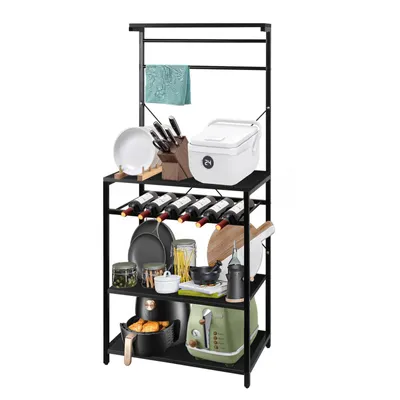 Produktbild von Küchenregal Standregal Mikrowellenhalter Bäcker Regal Haushaltsregal 142x59x38 cm