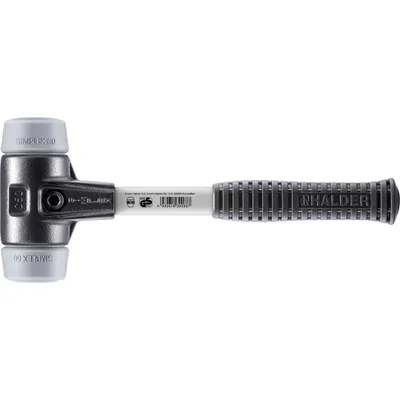 Produktbild von HALDER SIMPLEX Schonhammer Ø 50 mm TPE-mid grau mit verstärkem Tempergussgehäuse und Fiberglasstiel