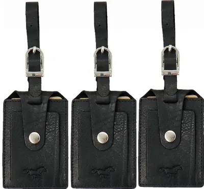 Produktbild von Safekeepers Kofferanhänger – 3 Stück – Gepäckanhänger – Reiseanhänger – Gepäcklabels – Leder