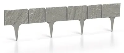 Produktbild von Rasenkante Stein-Optik 15,6m Grau, 20 Module, Beeteinfassung, Beetumrandung, Palisade Kunststoff, Garten Mähkante, Beetabgrenzung