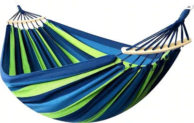 Obrázok produktu pre Verk 27119 Hamaka Hojdacia sieť pre dvoch 260 x 150 cm modrozelené pruhy