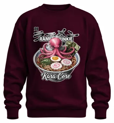 Immagine prodotto di RAMEN JUNKIE Kara Core Oktopus Tentakel, felpa con cappuccio rosa, stile Y2K, colore bordeaux, taglia L