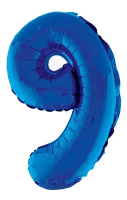Produktbild von XXL Zahlen Folienballon 100 cm - Blau Zahl: 9