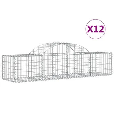 Immagine prodotto di vidaXL Gabbioni ad arco alto 12 pezzi 200x50x40/60 cm Ferro zincato