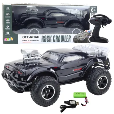 Image de Grande voiture de sport RC tout-terrain télécommandée, noire, 1:8